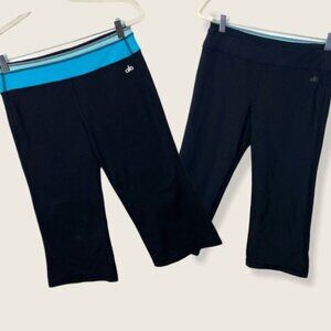Alo Yoga Reversible Leggings Black Blue Cropped Size Medium Yoga Pants High Rise